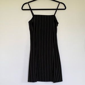 black with white stripes dress